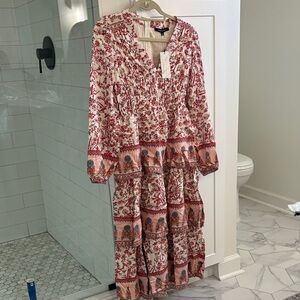 NWT Strut & Bolt Floral Red and White Maxi Dress
